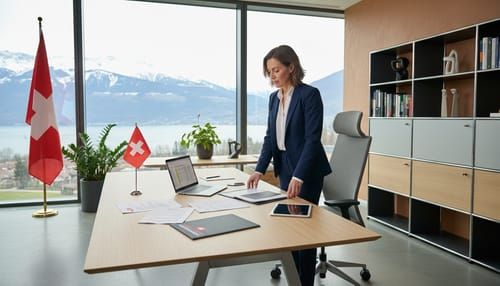 Bild zum Artikel "Einzelfirma gründen im Aargau: Ein kompletter Guide für 2026" - Ein Unternehmer arbeitet an seinem Schreibtisch im Aargau